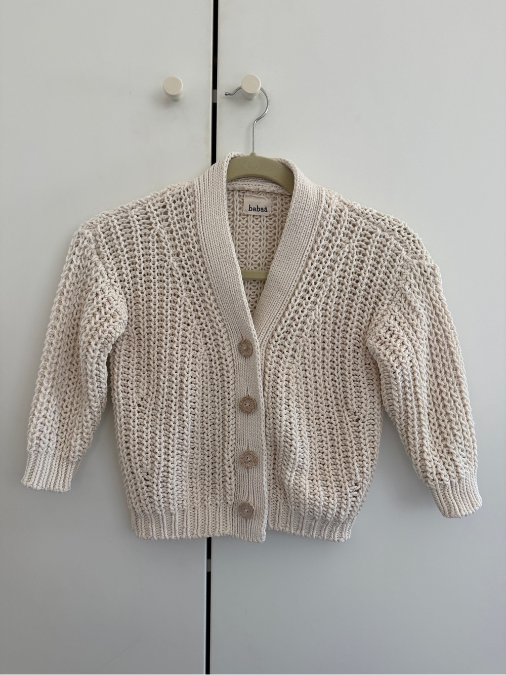 Babaa Kids Cream Knit Button-Front Women's Cardigan Sweater